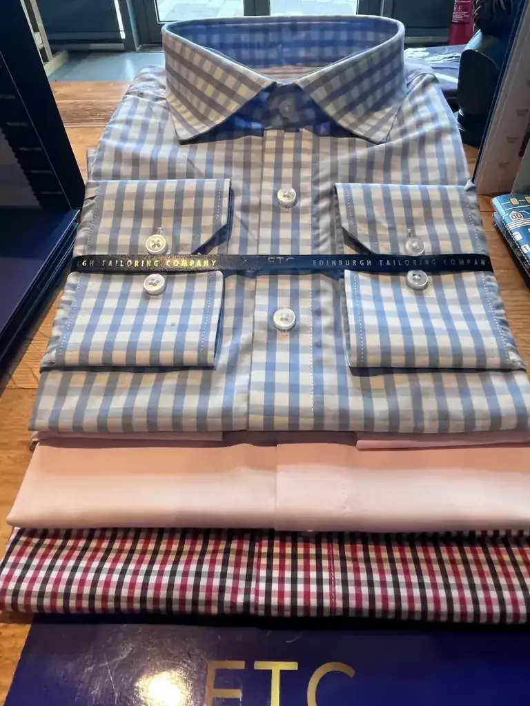 Bespoke tailored shirts made by Edinburgh Tailoring Company